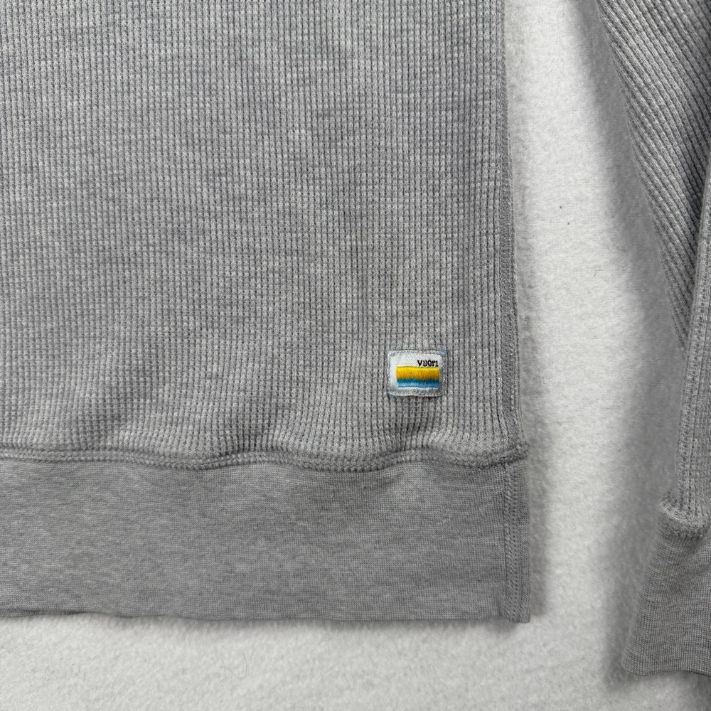 Vuori Men's Waffle Knit Hoodie Long Sleeve Shirt Gray Medium - Picture 7 of 7